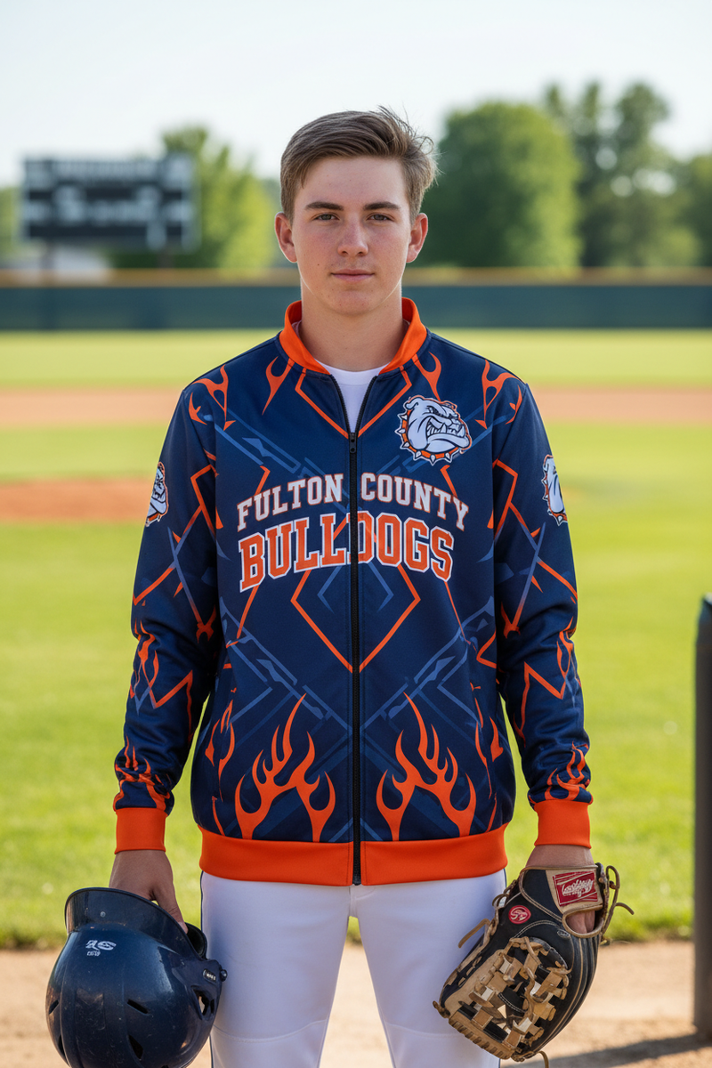 Fulton County Bulldogs Cage Jacket Mockup